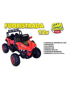 Auto Elettrica Fuoristrada Rosso 12V - GVC5371