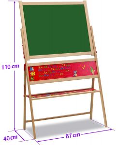 Simba - Lavagna in Legno con Cavalletto 40x67x110 cm
